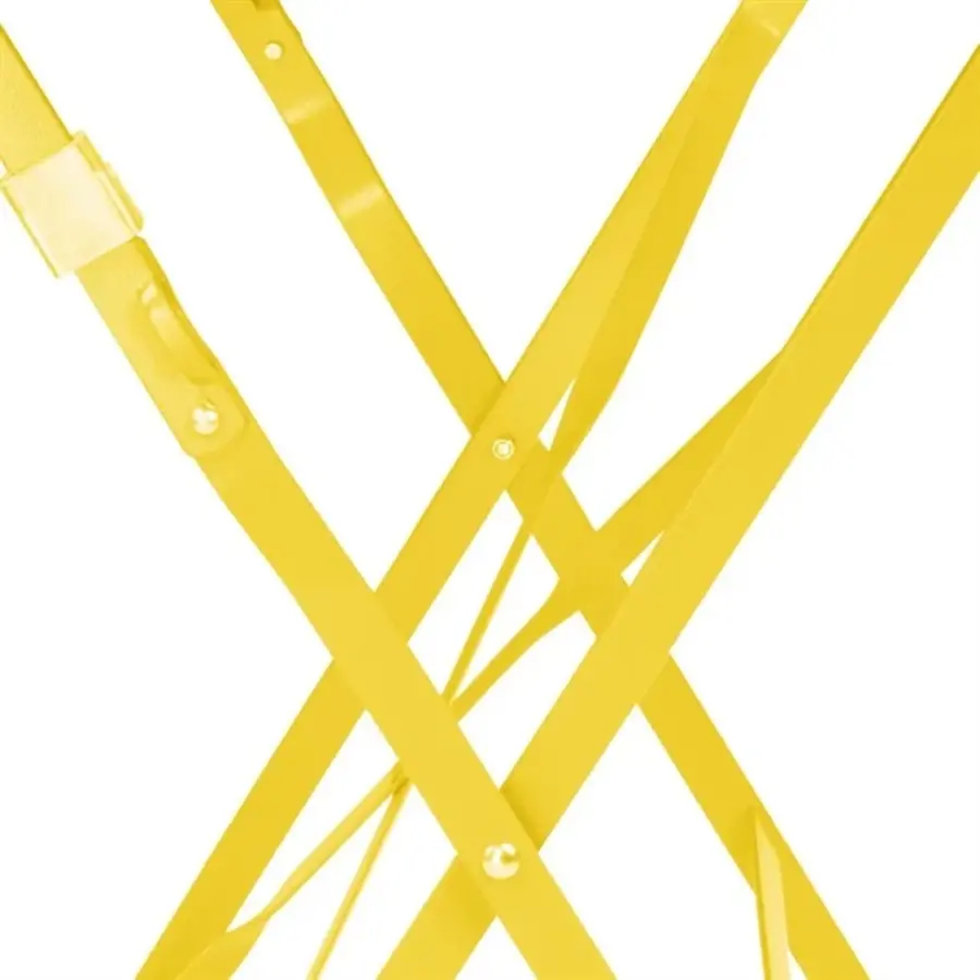 Table ronde style trottoir jaune doux – 710 x Ø 600 mm – Légère et pliable