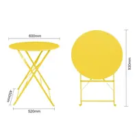 Table ronde style trottoir jaune doux – 710 x Ø 600 mm – Légère et pliable
