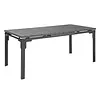 Bolero  Table d'extérieur extensible à lattes grises Valletta – 1800 x 895 x 774 mm – Résistante aux rayures et aux UV
