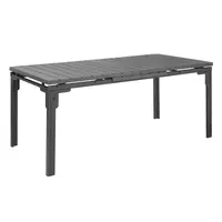 Table d'extérieur extensible à lattes grises Valletta – 1800 x 895 x 774 mm – Résistante aux rayures et aux UV