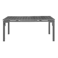 Table d'extérieur extensible à lattes grises Valletta – 1800 x 895 x 774 mm – Résistante aux rayures et aux UV