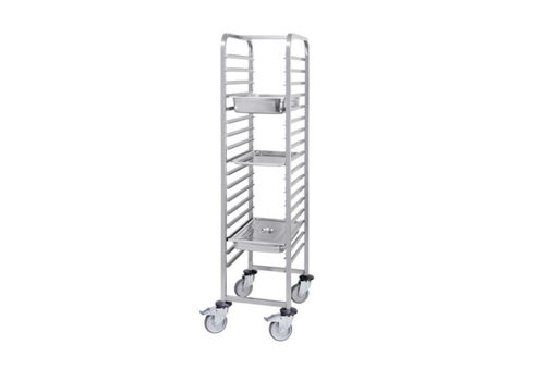  HorecaTraders Chariot à étagères EMGA inox 17x GN 1/1 – 171x45,5x63,5cm – Soudé extra-lourd 