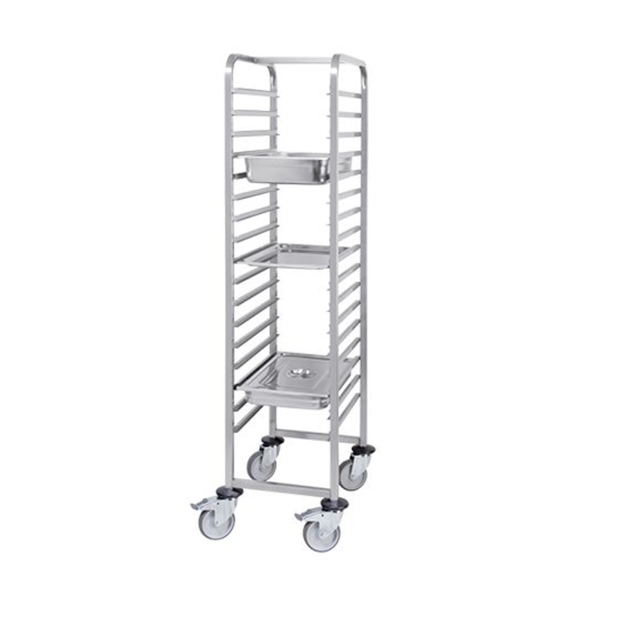 Regaalwagen EMGA RVS 17x GN 1/1 – 171x45,5x63,5cm – Extra Zwaar Gelast