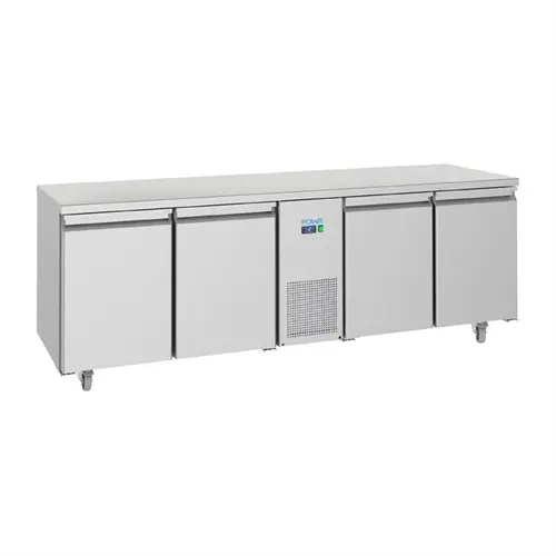  Polar U-Series Energy-efficient 4 Door Freezer Workbench 632L – Stainless Steel, -22°C to -10°C, 600W, 220-240V 