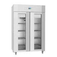 Energy-efficient Double Door Upright Freezer 1400L – Stainless Steel, -22°C to -10°C, 902W, 215x140x81 cm