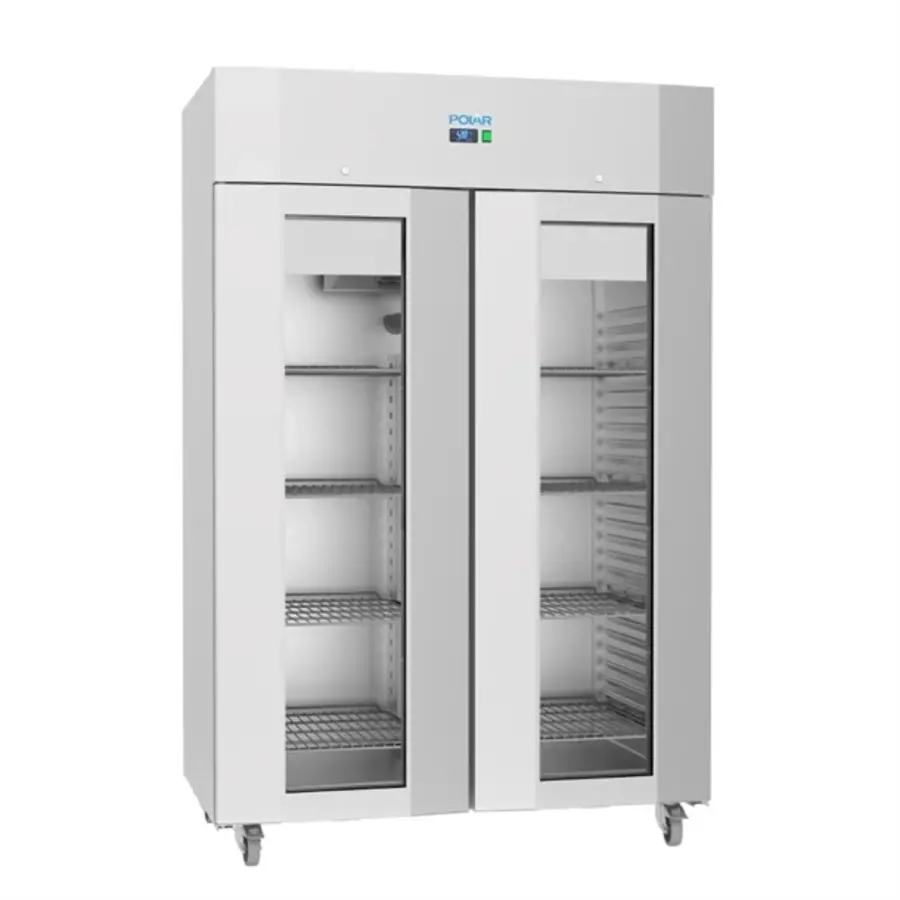 Energy-efficient Double Door Upright Freezer 1400L – Stainless Steel, -22°C to -10°C, 902W, 215x140x81 cm