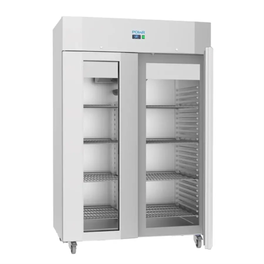Energy-efficient Double Door Upright Freezer 1400L – Stainless Steel, -22°C to -10°C, 902W, 215x140x81 cm