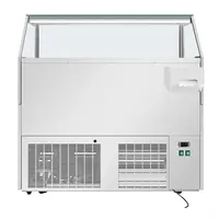 Energiezuinige 6-Pan IJs Vitrine Kast Vriezer – Gelakt staal & glas, -18°C tot -16°C, 880W, 128x128x73 cm