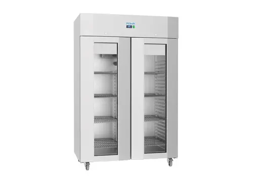  Polar Réfrigérateur double porte à haut rendement énergétique 1400 L – Acier inoxydable, -2 °C à +8 °C, 374 W, 215 x 140 x 81 cm 