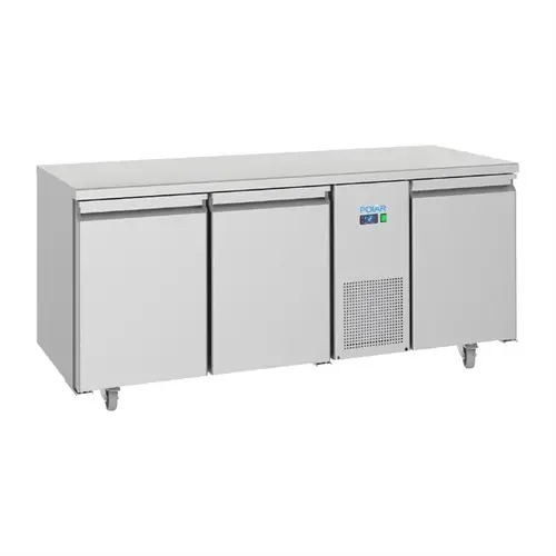  Polar Energy-efficient 3-Door Refrigerated Workbench 474L – Stainless Steel, -2°C to +8°C, 286W, 85x179x70 cm 