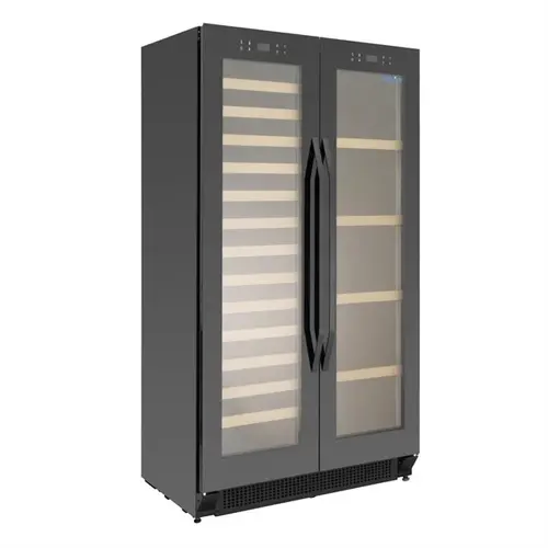  Polar Doppeltüriger Bier- und Weinkühlschrank 365L – Stahl und Glas, +2°C bis +20°C, 150W, 163x89x55 cm 