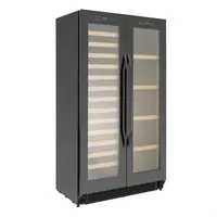 Réfrigérateur à bière et à vin à deux portes 365 L – Acier et verre, +2 °C à +20 °C, 150 W, 163 x 89 x 55 cm