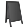 HorecaTraders Planche de trottoir noire avec cadre en bois 700x1200mm