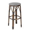 HorecaTraders Pariser Stil PE Rattan Barhocker Black Dot Mix (2 Stück)