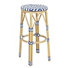 HorecaTraders  Tabourets de bar en rotin synthétique de style parisien bleus (lot de 2)