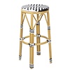 HorecaTraders Tabourets de bar en osier PE de style parisien, noir (lot de 2)