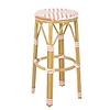 HorecaTraders Tabourets de bar en rotin PE de style parisien corail (lot de 2)