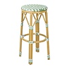 HorecaTraders  Parisian Style PE Rattan Bar Stools Light Green (2 Pieces)
