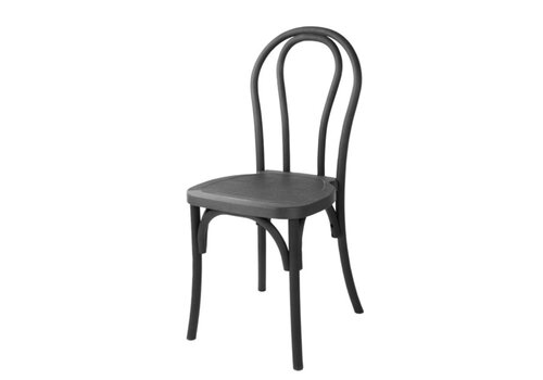  Bolero Chaises Soho en résine noire style bois courbé (4 pièces) 