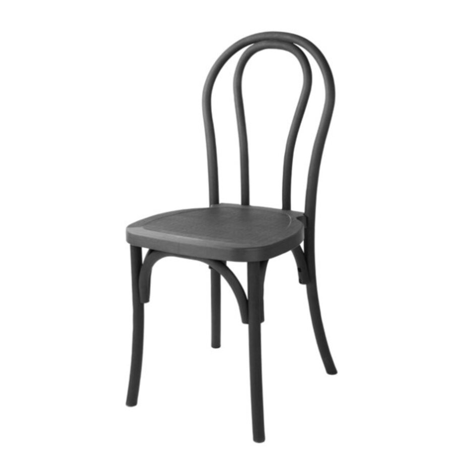 Chaises Soho en résine noire style bois courbé (4 pièces)