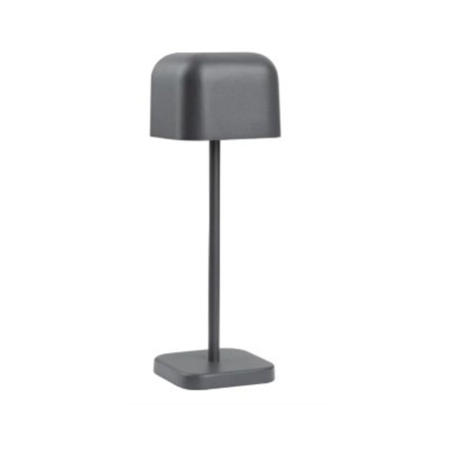 Lucca Tischlampe mit quadratischer Kuppel, grau, 200 mm