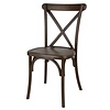 Bolero Chaises Manhattan à dossier croisé en résine effet bois foncé (lot de 4)