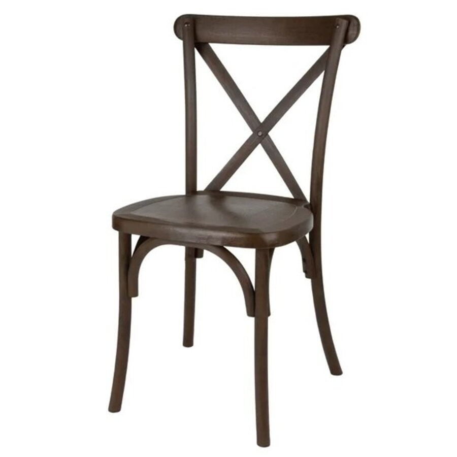 Chaises Manhattan à dossier croisé en résine effet bois foncé (lot de 4)