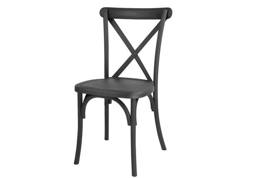  Bolero Chaises Manhattan en plastique noir à dossier croisé (lot de 4) 