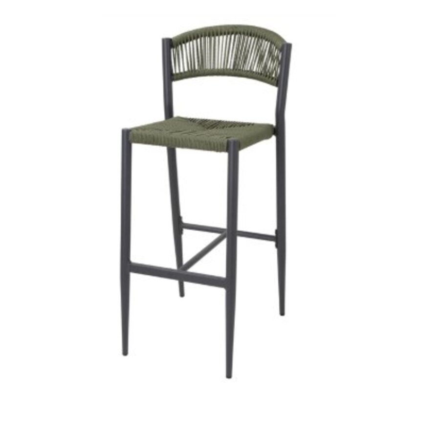 Eden PE gevlochten rattan outdoor barkrukken groen (2 stuks)