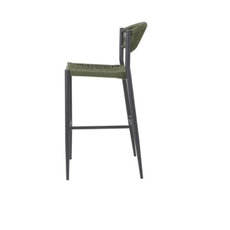 Eden PE gevlochten rattan outdoor barkrukken groen (2 stuks)