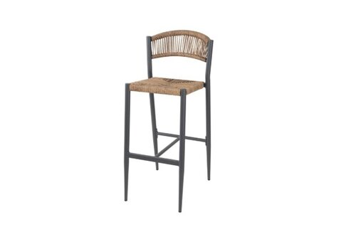  Bolero Tabourets de bar d'extérieur en rotin tressé PE Eden naturel (2 pièces) 