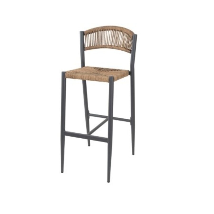 Eden PE Rattan-Gartenbarhocker natur (2 Stück)