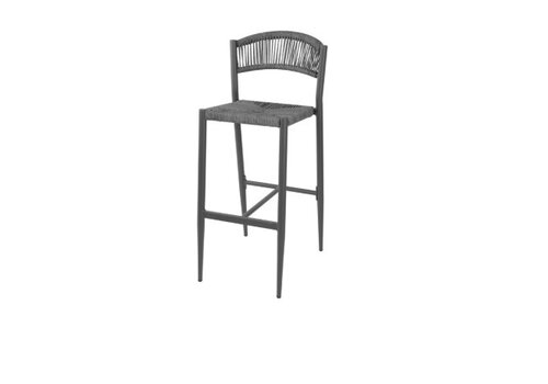  Bolero Tabourets de bar d'extérieur en rotin tressé PE Eden anthracite (2 pièces) 