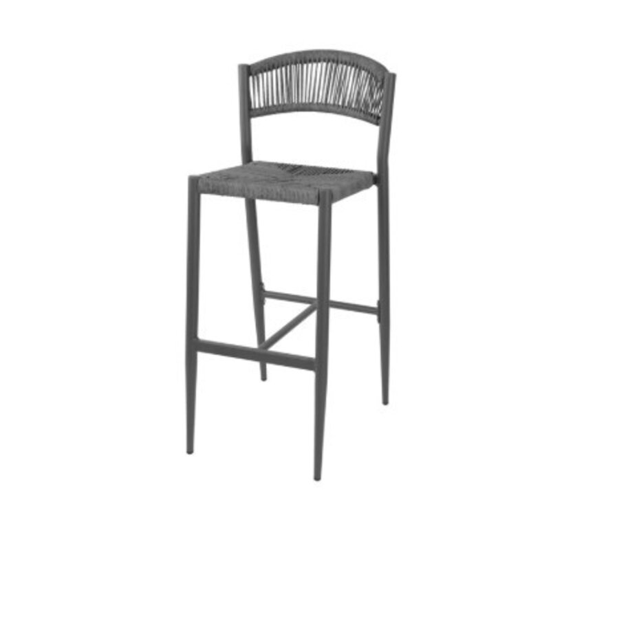 Tabourets de bar d'extérieur en rotin tressé PE Eden anthracite (2 pièces)