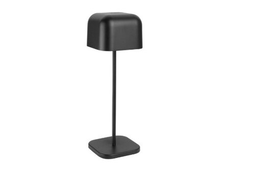  Olympia Lampe de table carrée noire – Intensité variable, sans fil et rechargeable – 300 mm 