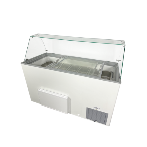  HorecaTraders Eisvitrine mit 8 Eisbechern | 118x72x123 cm 