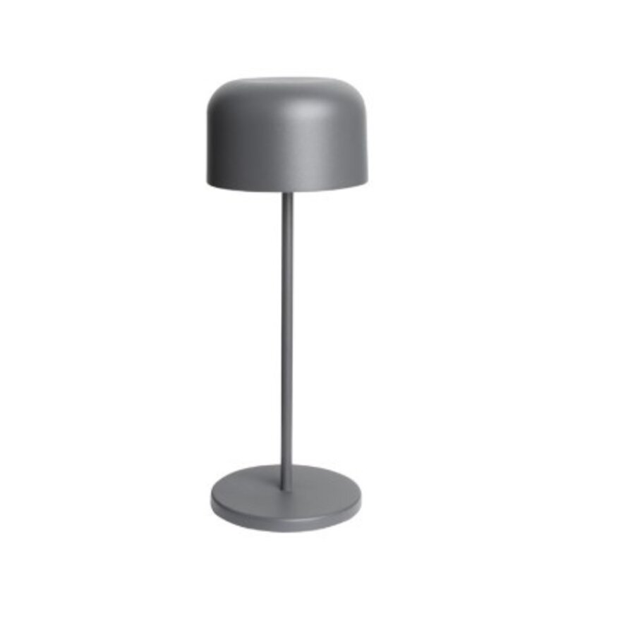 Lampe de table ronde dôme grise – Rechargeable, à intensité variable et sans fil – 300 mm