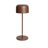 Lampe de table ronde en forme de dôme châtaigne – Rechargeable, à intensité variable et sans fil – 300 mm