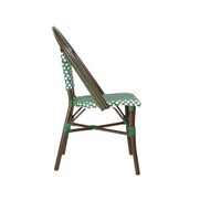 Chaise en rotin synthétique style parisien, mélange de pois verts (2 pièces)
