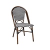 Bolero PE-Rattanstuhl im Pariser Stil, Schwarz, Punkt-Mix (2er-Pack)