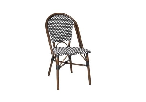  Bolero Chaise en rotin synthétique style parisien, mélange de pois noirs (lot de 2) 