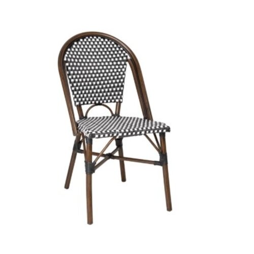  Bolero PE-Rattanstühle im Pariser Stil, Schwarzer Punktmix – 2er-Set 