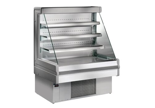  HorecaTraders Mandy Multideck-Display 100 cm – Grau, LED, niedriges Profil 