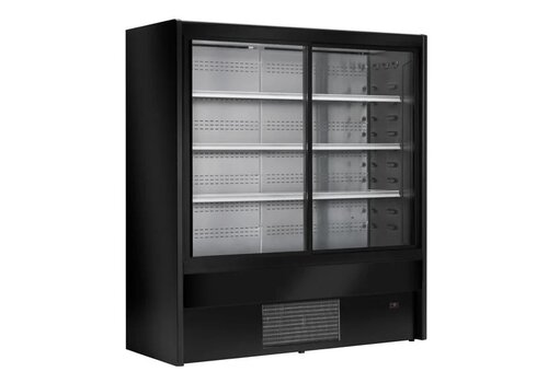  Zoin Zoin Cervinho Multi-Deck Refrigerated Display Case – 1200mm – Black – Sliding Doors & Energy Efficient 