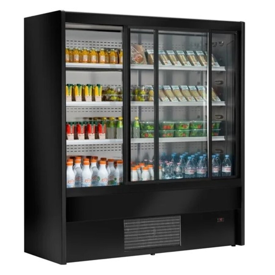 Zoin Cervinho Multi-Deck Refrigerated Display Case – 1200mm – Black – Sliding Doors & Energy Efficient