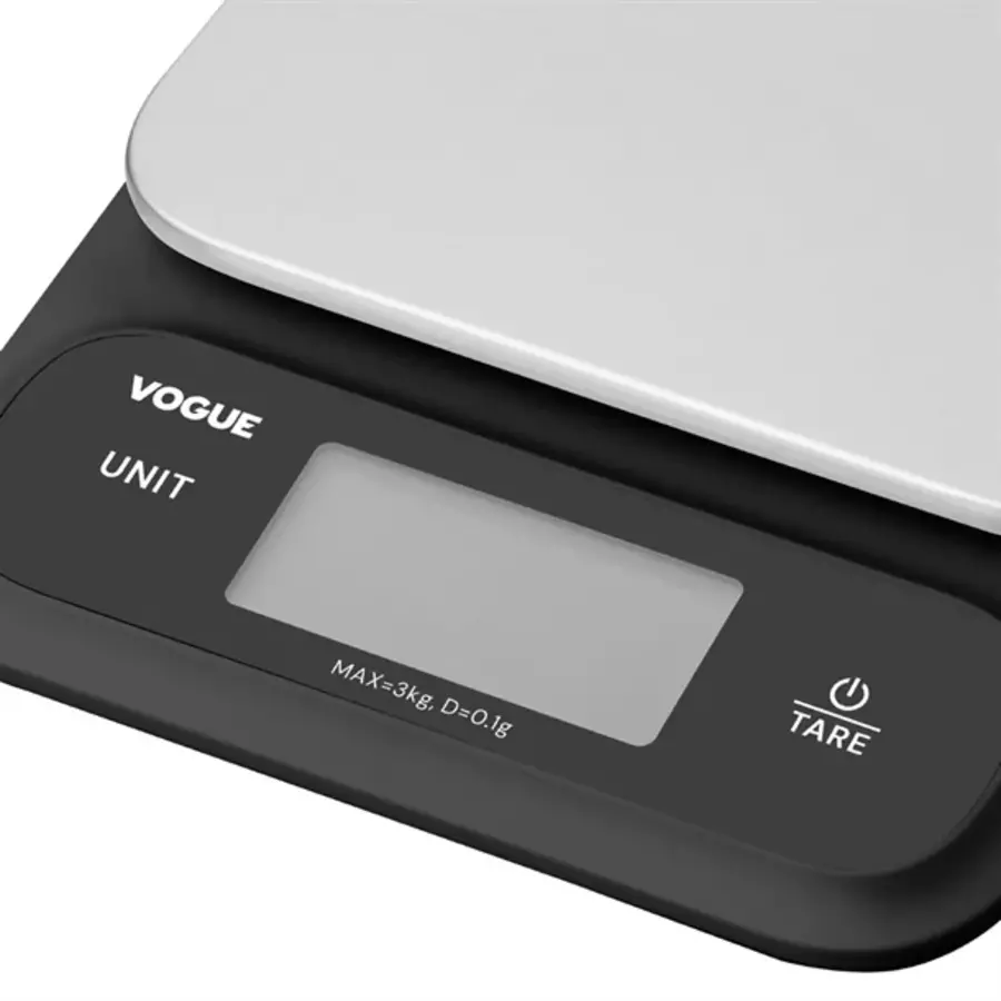 Balance de précision étanche 3 kg – Plateau en acier inoxydable | Vogue