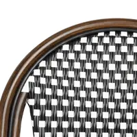 Chaises en rotin synthétique style parisien, mélange de pois noirs – Lot de 2