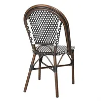 Chaises en rotin synthétique style parisien, mélange de pois noirs – Lot de 2