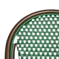 Parisian Style PE Rattan Chairs Green Dot Pattern – Set of 2