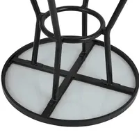 Runder Gartentisch Schwarz 70cm – Aluminium & Holzoptik